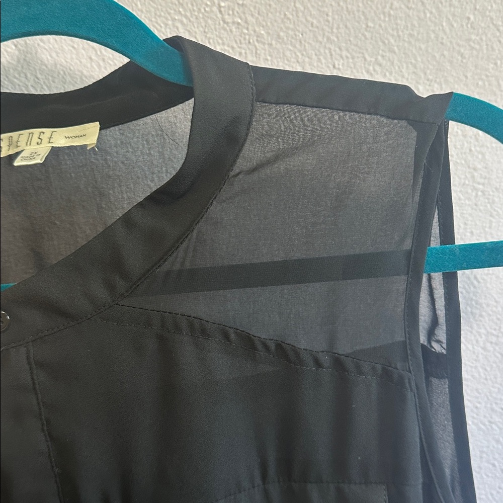 Spense Black Button Up Tunic Tank - Picture 7 of 10
